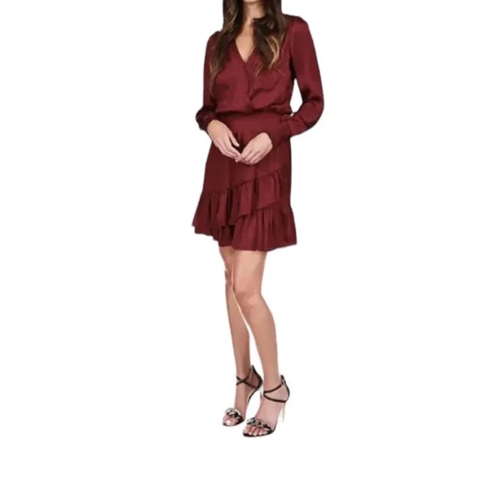 Michael Kors Red Ruffled Smocked Sundress